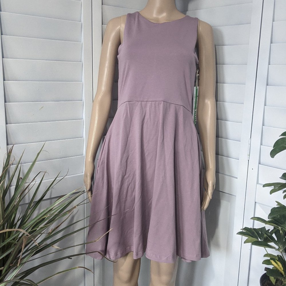 NWT Cotton Pact Lilac Dress Pockets